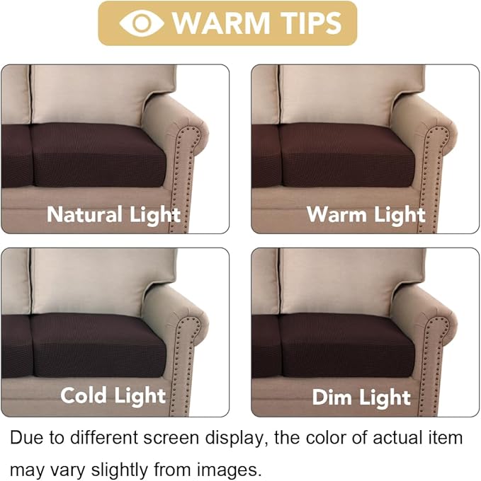 H.VERSAILTEX Super Stretch Individual Seat Cushion Covers Sofa Covers Couch - Image 7