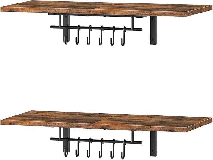 CHOEZON Wall-Mounted Pot Racks, Floating Shelves, Vintage Pot Hangers - Image 8