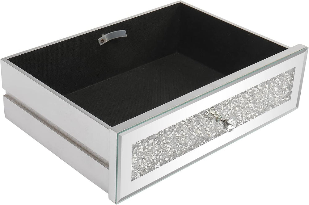 Karl home Mirrored Desk with 2 Drawers Silver Console Table Mirror Sofa Table...