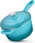 HaSteeL 2 QT Cast Iron Saucepan, Mini Enamel dutch oven by HaSteeL