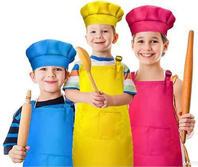 Tamicy 10 Pieces Kids Chef Hat and Apron Set - Image 4