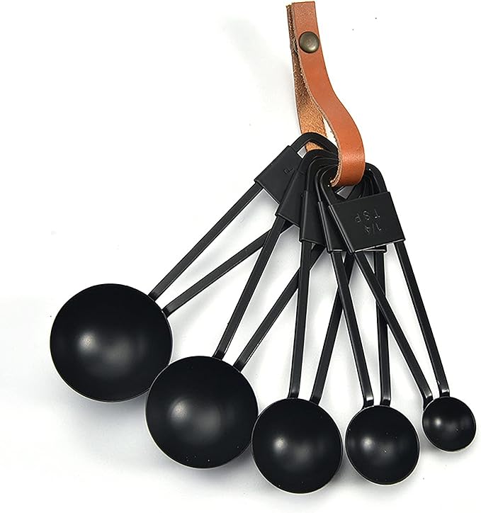 9PCS Black Stainless Steel Measuring Cups and Spoons Set, Heavy Duty Measuring - Image 4