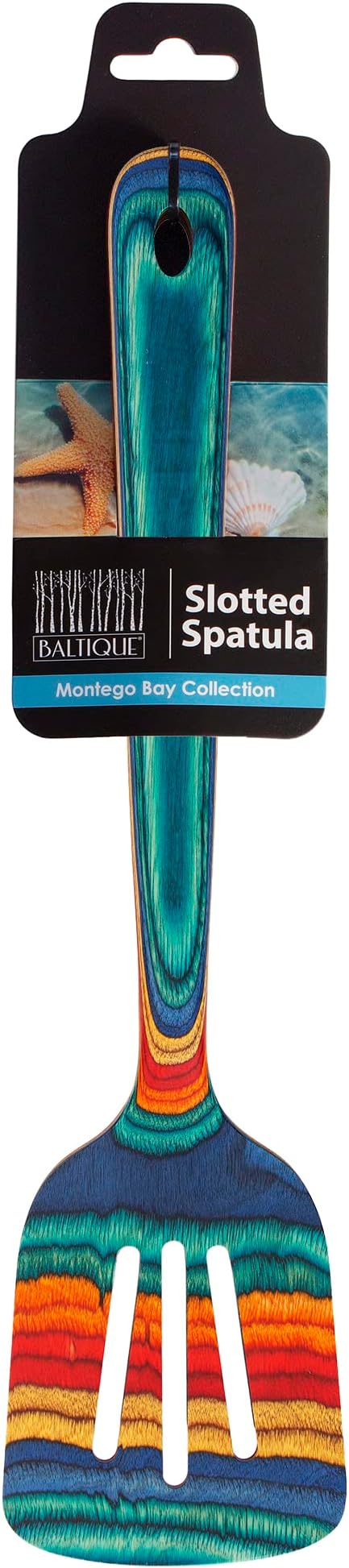 Totally Bamboo Baltique Montego Bay Collection 12-1/2" Wooden Slotted Spatula - Image 7