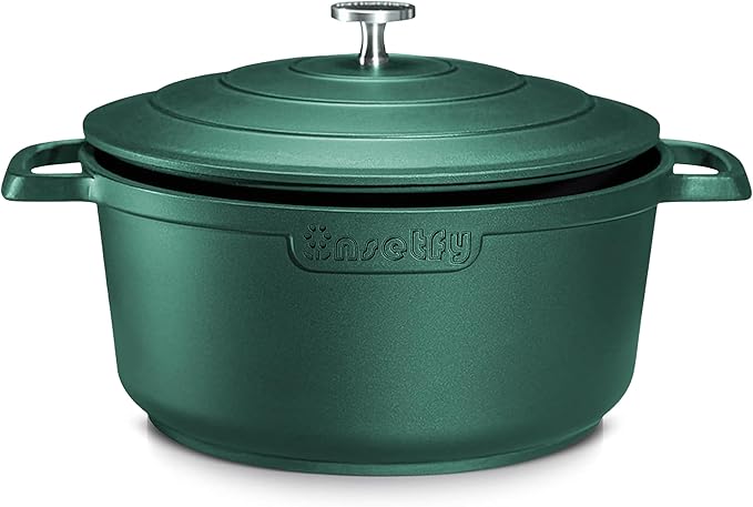 Large Dutch Oven Pot with Lid-7.5QT Cast Aluminum Oven Pot with Two Handles by INSETFY