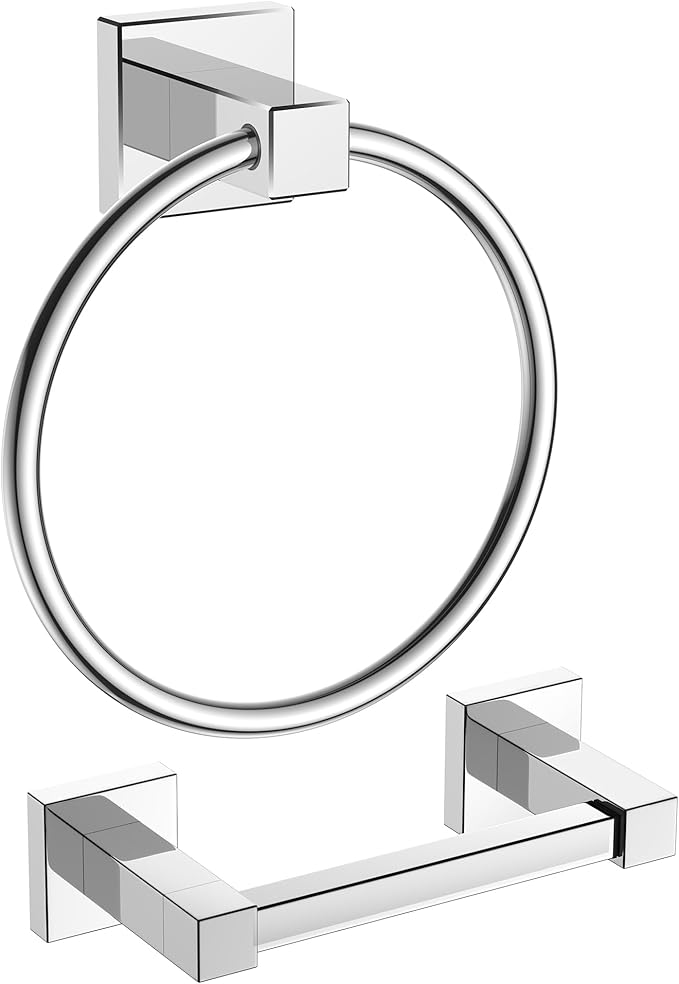 FORIOUS Toilet Paper Holder Wall Mount and Hand Towel Ring Set, SUS 304 by FORIOUS