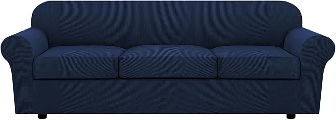 4 Piece Stretch Sofa Covers for 3 Cushion Couch Covers Furniture Slipcovers for by HVERSAILTEX