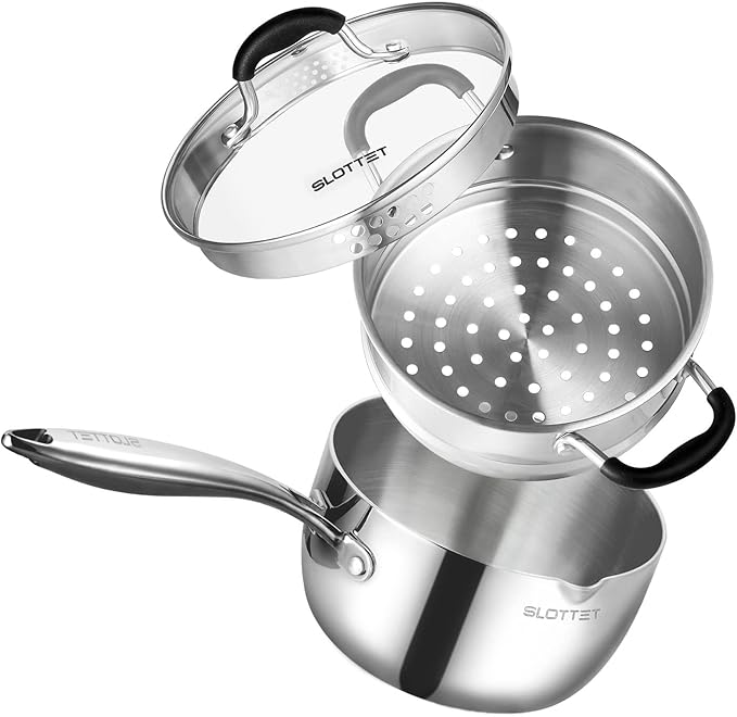 SLOTTET Tri-Ply Full Body Stainless Steel Sauce Pan by SLOTTET
