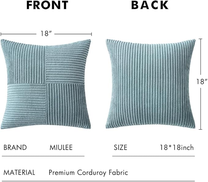 MIULEE Sky Blue Decorative Throw Pillow Covers 18x18 Inch - Image 6