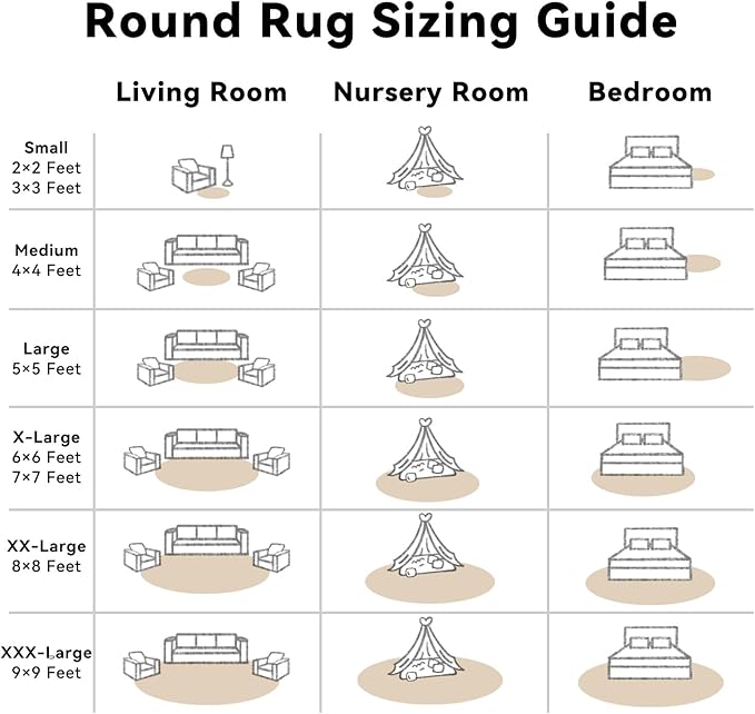 OLANLY Beige Round Rugs for Bedroom - Image 8