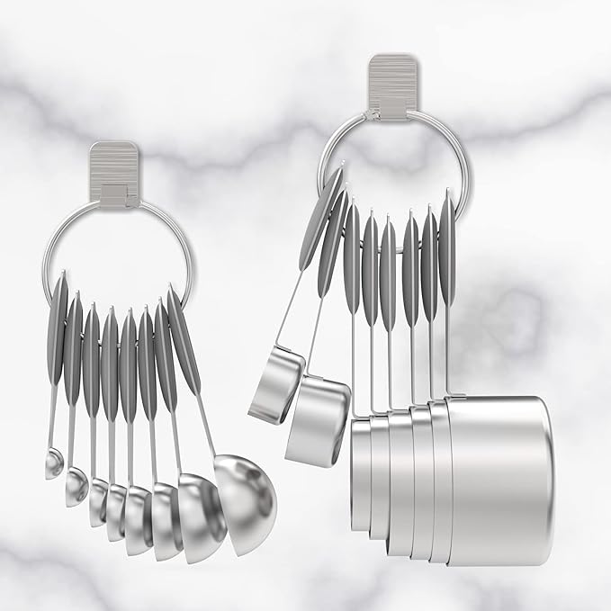 Measuring Cups & Spoons Set of 16, Wildone Stainless Steel Measuring Cups and - Image 5