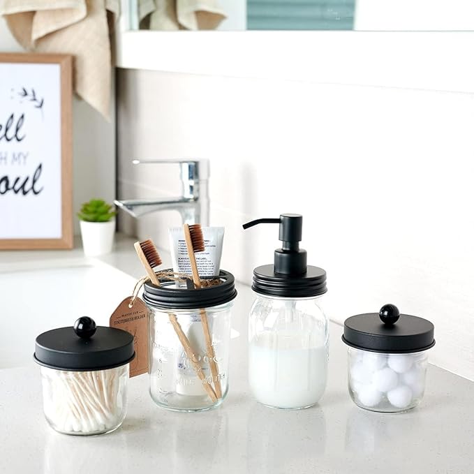 Amolliar Mason Jar Liquid Soap Dispenser Pump Lid, Stainless Steel Pump - Image 2
