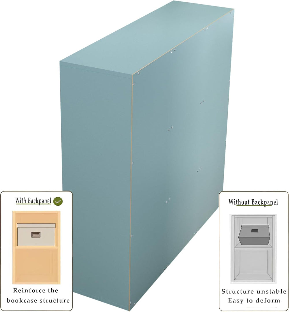 9-Cube Storage Shelf Bookcase - Wooden 3-Tier Floor Standing Open Bookshelf f...