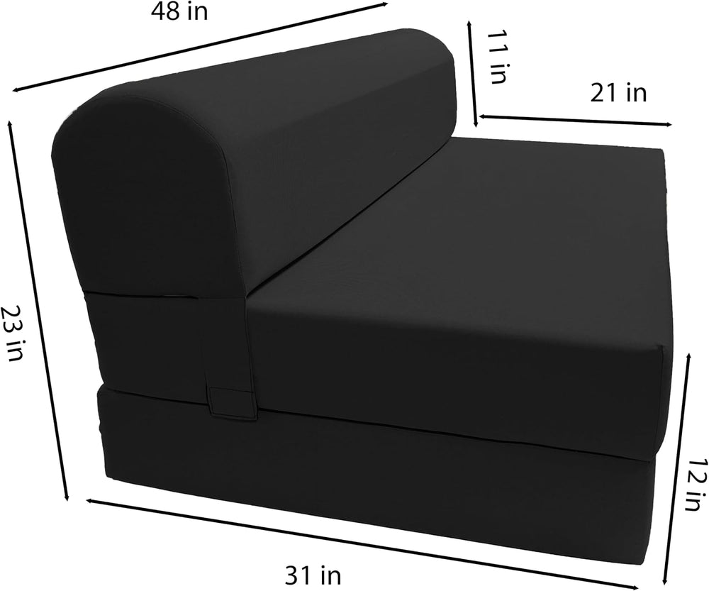D&D Futon Furniture Sleeper Chair Folding Bed, Studio Sofa Guest Folded M...