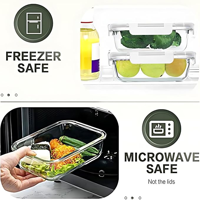 KOMUEE 30 Pieces Glass Food Storage Containers Set, Glass Meal Prep Containers