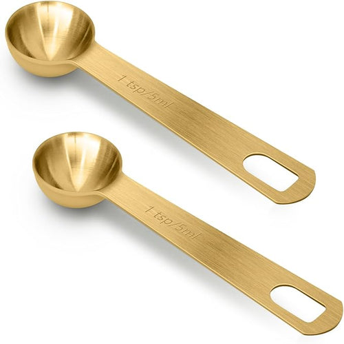 2 PCS 1 Teaspoon Stainless Steel Single Measuring Spoon by AUOIKKHOMEGARDEN