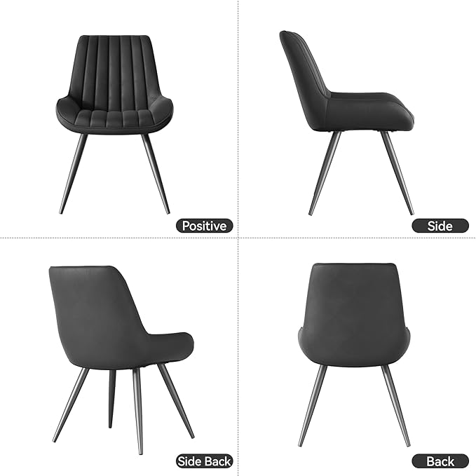 Modern Dining Chairs Set of 2,Upholstered Dining Room Chairs with Thick Cushi...