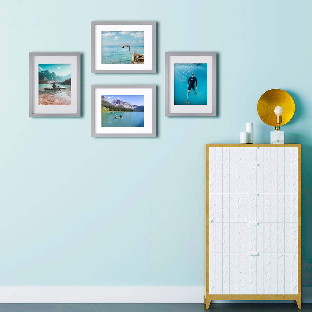 Egofine 11x14 Picture Frames, 4 Pack Display Pictures 5x7/8x10 with Mat or 11...