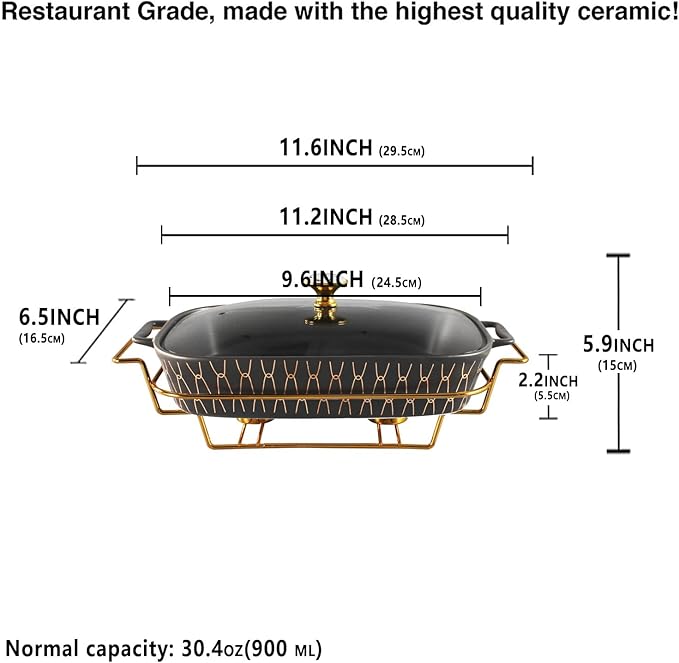 9" x 6" Ceramic Rectangular Casserole Dish - Image 2