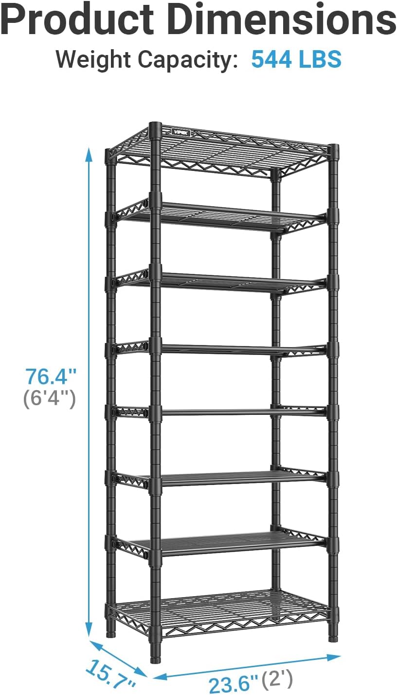 VIPEK S1 8Tier Shoe Rack, Metal Durable Heavy Duty Shoe Organizer, Black | La...