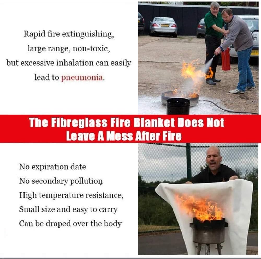 Mata Leon Emergency Fire Blankets Fire Retardant Blankets 4 Pack Fiberglass F...