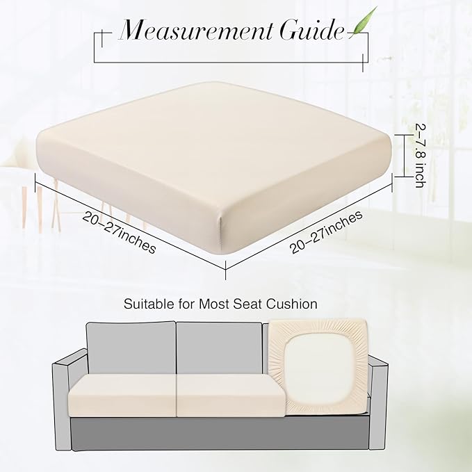Newwiee Set of 4 Stretch Patio Cushion Covers Sofa Couch Seat Chair Slipcovers - Image 2
