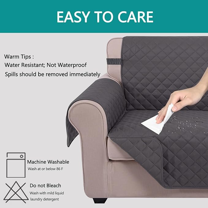 U-NICE HOME Recliner Chair Covers Reversible Quilted Water Repellent Pet - Image 4