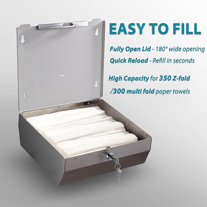 Paper Towel Dispenser Wall Mount: Large Capacity Commercial Paper Towel Holder - Image 6
