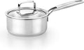 BRA COOKWARE Signature Stainless Steel Sauce Pot w/Glass Lid | 7 Inch 1.4 Quart by BRACookware