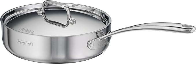 Tramontina Utsava Tri-Ply Clad Stainless Steel 2.9-Quart Saute Pan - Image 7
