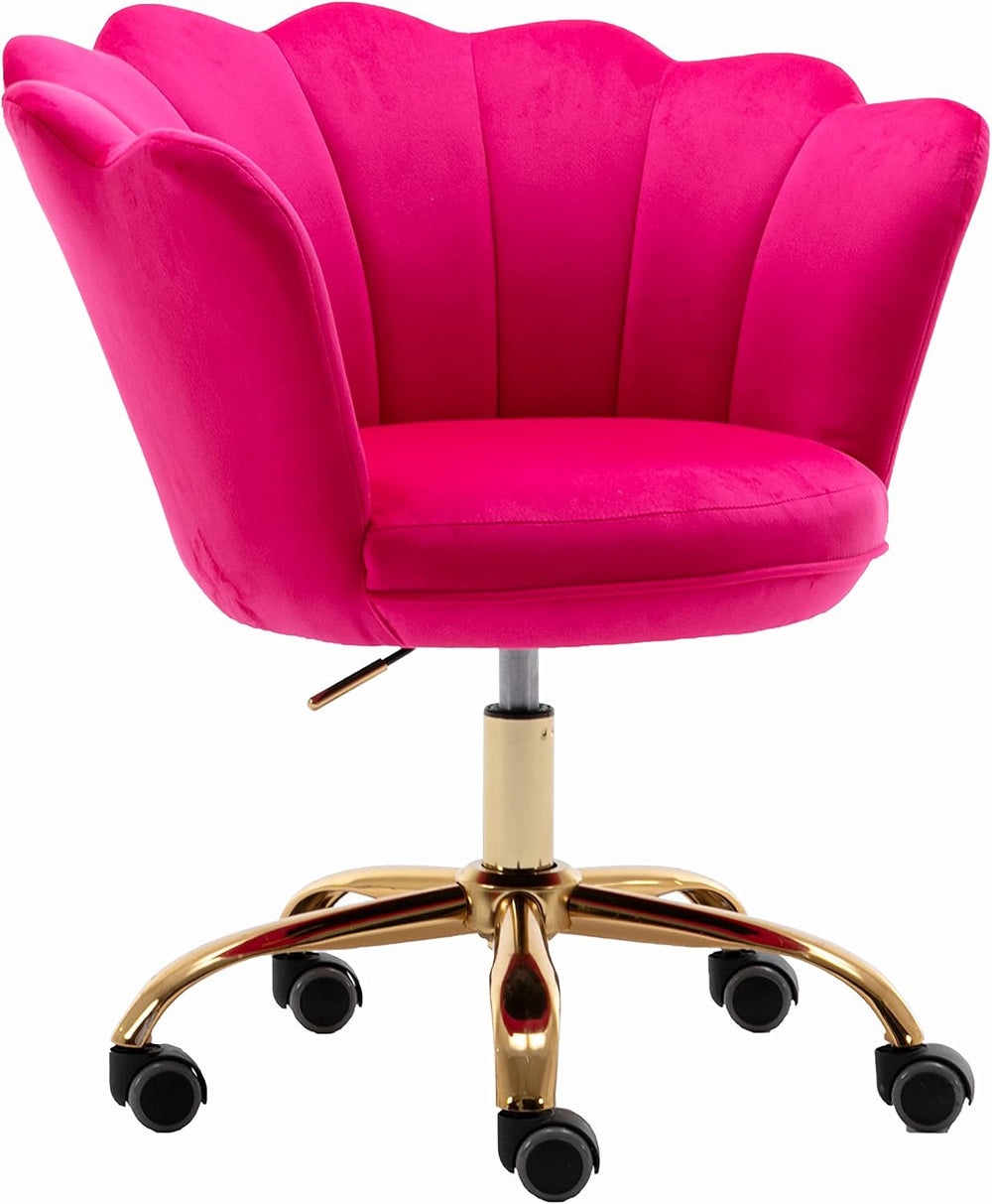 Comfy Home Office Task Chair with Wheels, Cute Modern Upholstered Velvet Seas...