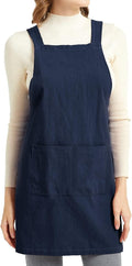 ELEZAY Aprons for Women with Pockets Plus Size Comfort Cross Back No Tie Cotton by ELEZAY