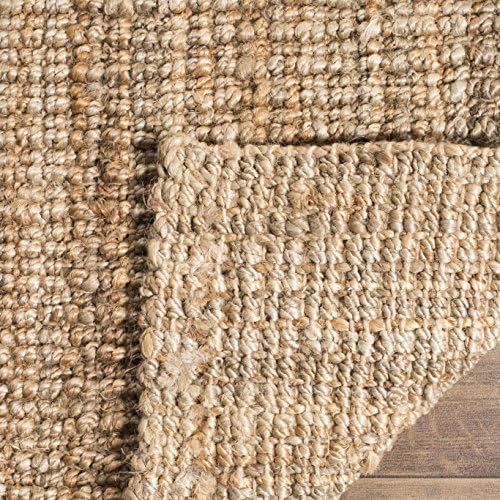 SAFAVIEH Natural Fiber Square Rug 7', Jute Knotted Natural NF447A