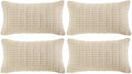Fancy Homi 4 Packs Boho Cream Decorative Throw Pillow Covers 12x24 Inch by Fancy+Homi