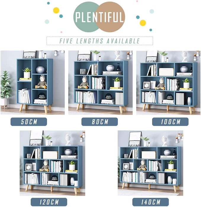 IOTXY Wooden Open Shelf Bookcase - 3-Tier Floor Standing Display Cabinet Rack...