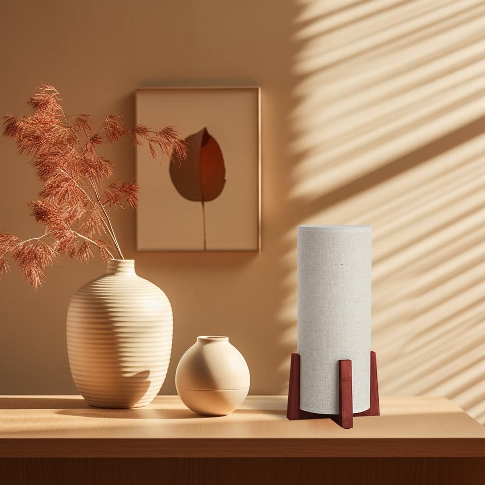 Modern Small Table Lamps, Nightstand Lamp with Linen Fabric Shade, 13.9"...