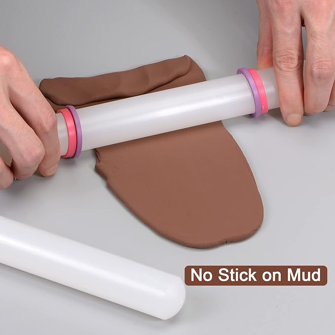 HARFINGTON Fondant Rolling Pin 18 Inch x 0.98 Inch Adjustable Guide Rings - Image 5