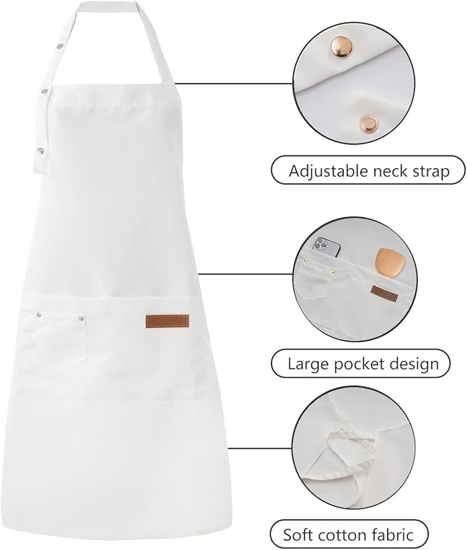 Tosewever Art Aprons for Women Painting Pottery Baking, Mens Buckle Straps - Image 6