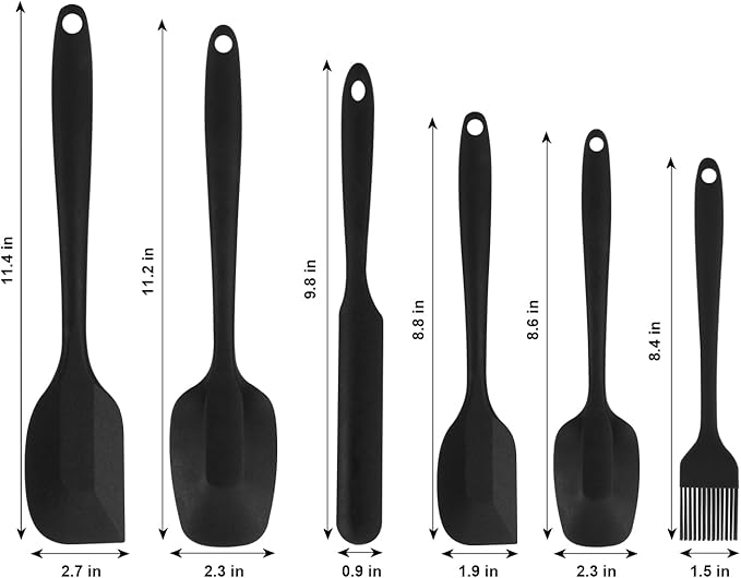 Silicone Spatulas Set of 6, Rubber Spoon Spatula Heat Resistant Spoonula One - Image 6