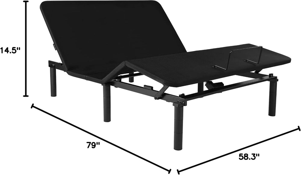 Fromann Adjustable Bed Frame Queen Bed Base for Bedroom, No Tools Assembly