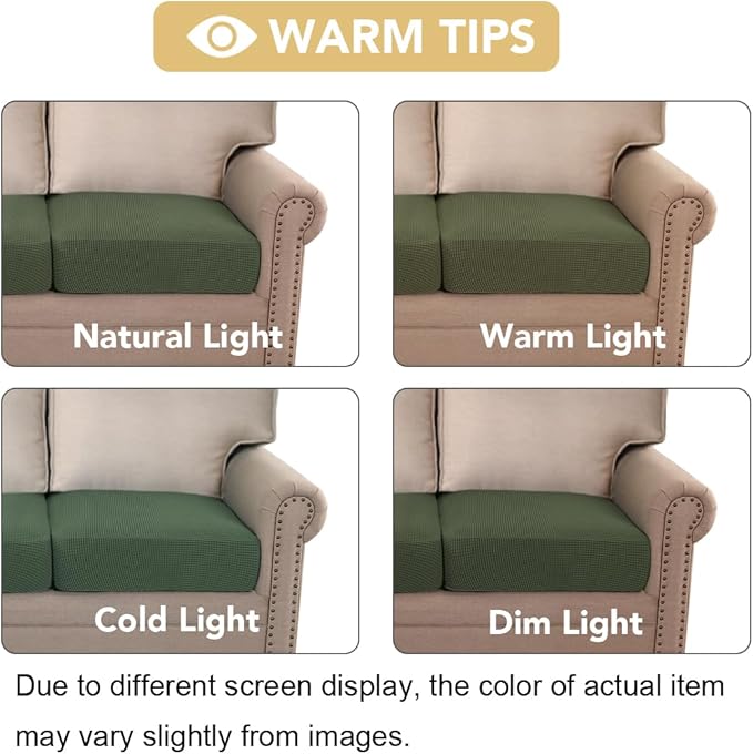 H.VERSAILTEX Super Stretch Couch Cushion Covers Sofa Cushion Slipcovers - Image 3