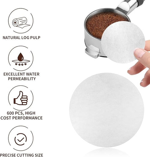 1000 Pcs Coffee Paper Filter for Espresso Coffee Maker, 51 mm Unbleached - Image 2