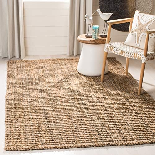 SAFAVIEH Natural Fiber Area Rug 5x8, Jute Knotted Natural NF447A