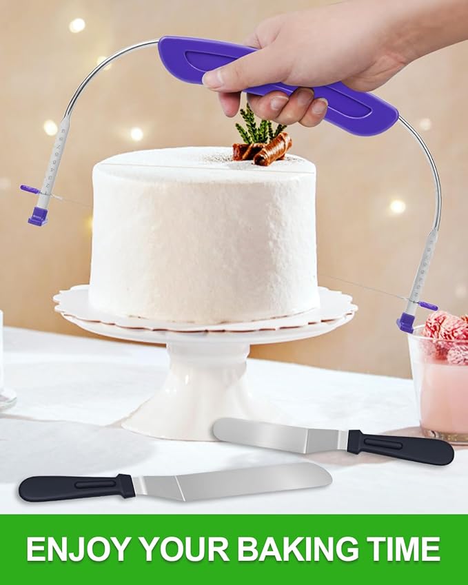 1PCS Purple Adjustable Food Grade Stainless Steel Cake Cutter Slicer Leveler - Image 7