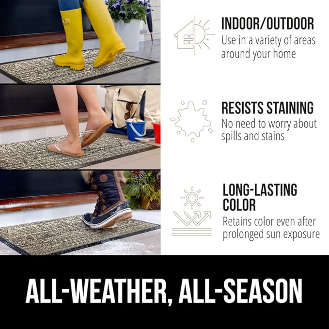 GORILLA GRIP 100% Waterproof All-Season WeatherMAX Doormat 35x23, US Designed - Image 3