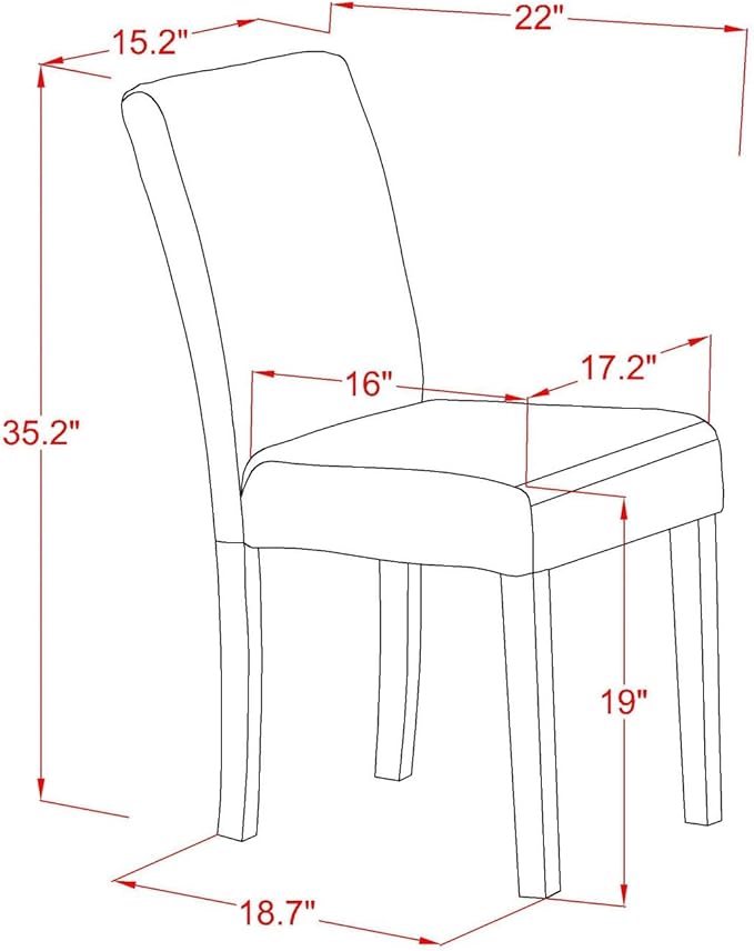 East West Furniture DLAB3-MAH-72 3 Piece Kitchen Table Set Contains a Round D...