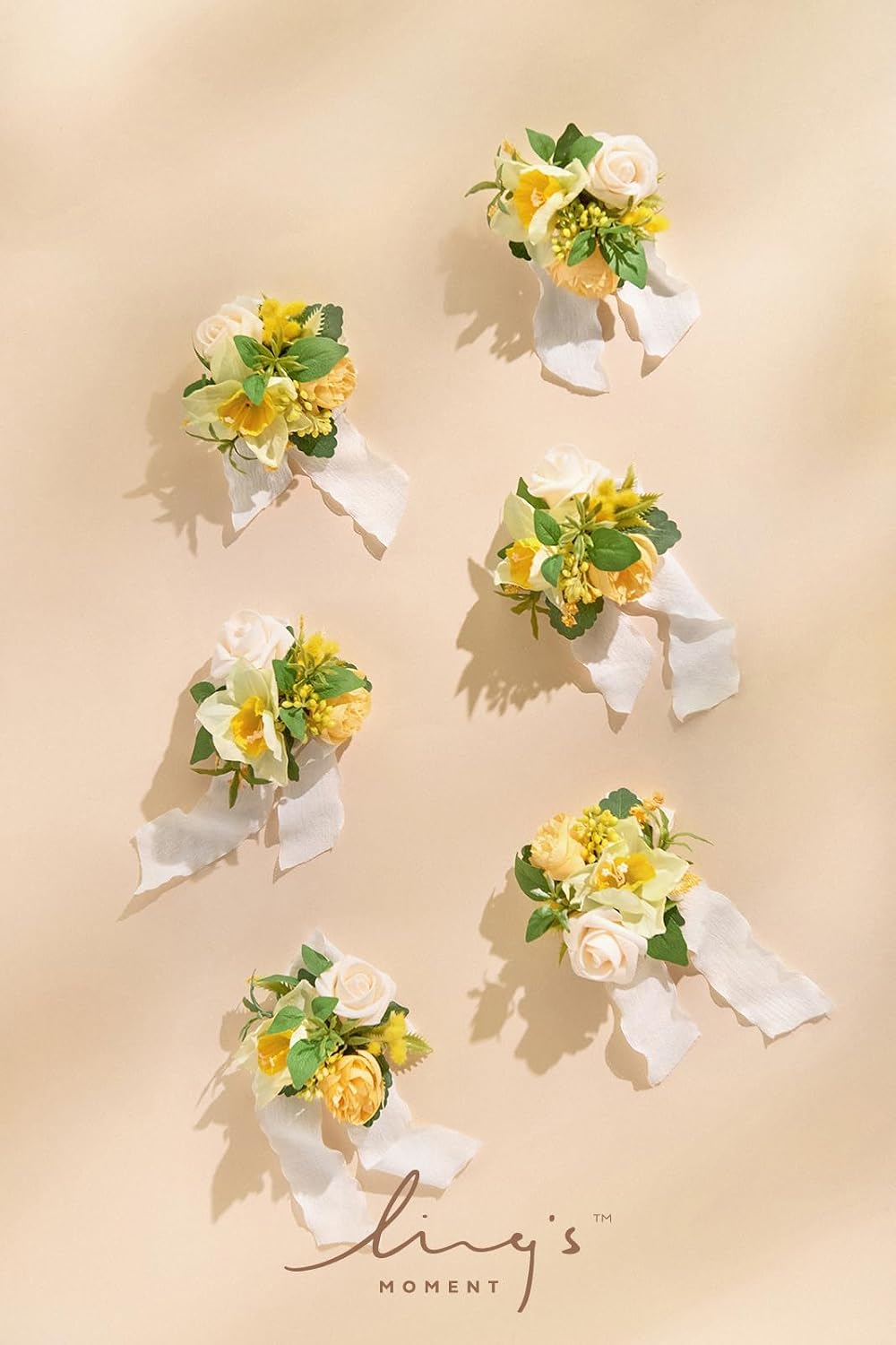 Ling's moment 6pcs Wedding Wrist Corsage Artificial Flowers, Girl/Mother ...