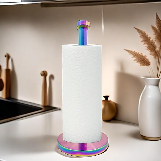 Stainless Steel Paper Towel Holder Countertop, Rainbow Kitchen Roll Holder Stand - Image 8