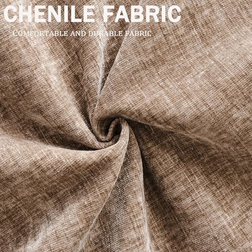 Rexulqo Oversized Accent Chair with Armrest Organizer,Chenille,Brown