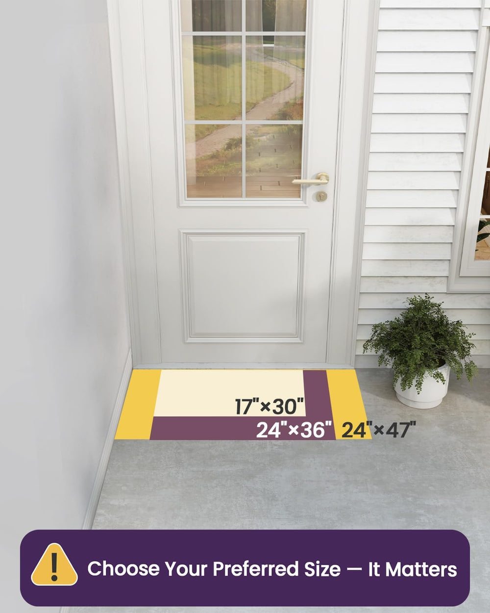 DEXI Front Door Mat Outside Entrance 24x36, Heavy Duty Non Slip, Grey