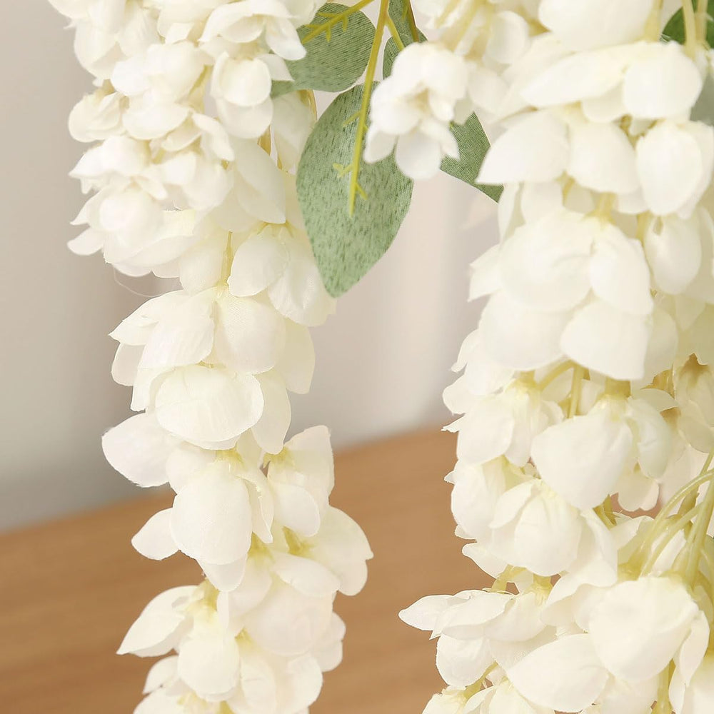 4pcs 47.2in Artificial Fake Wisteria Hanging Flower Garland Silk(white)